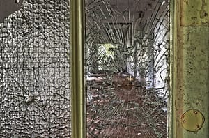 broken glass at a door